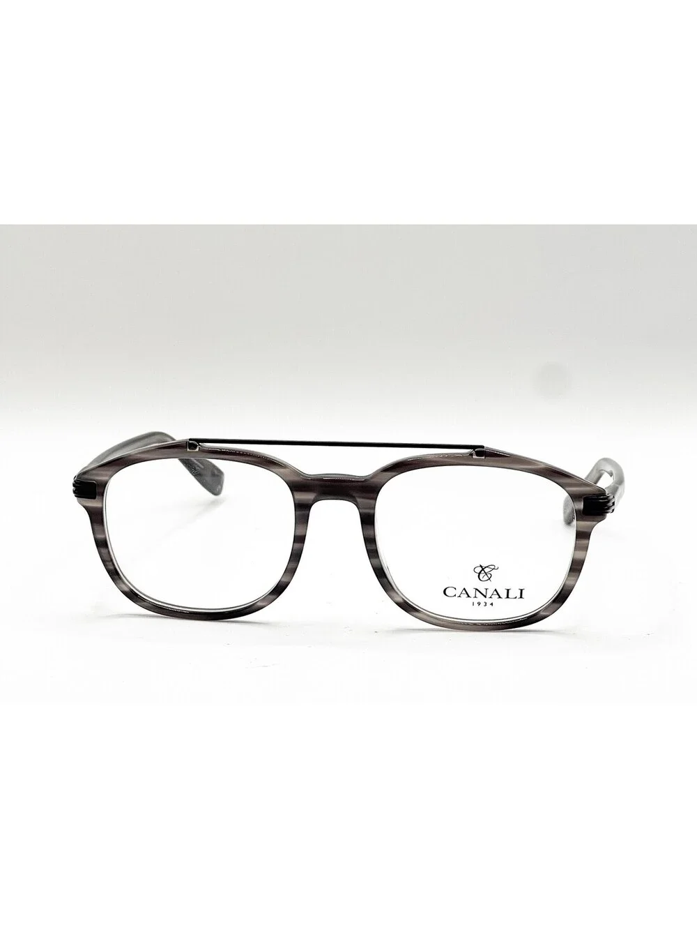 Canali CO316 C02 Grey Stripe Rectangle Authentic Eyeglass Frames 52-18